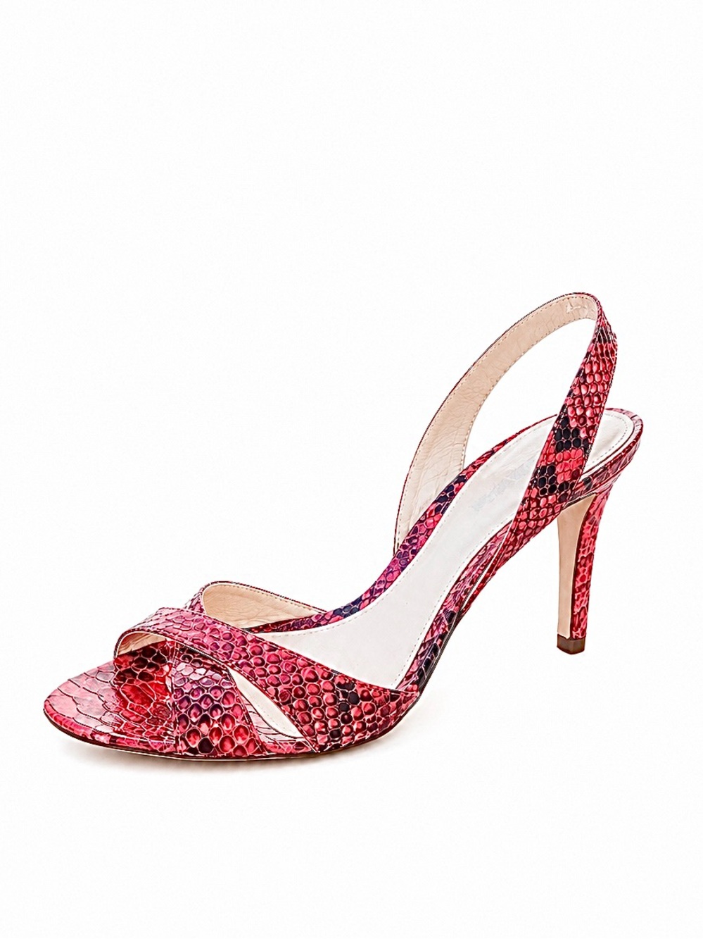 Alexandre Birman Red Python Snakeskin Slingback Heels 9.5